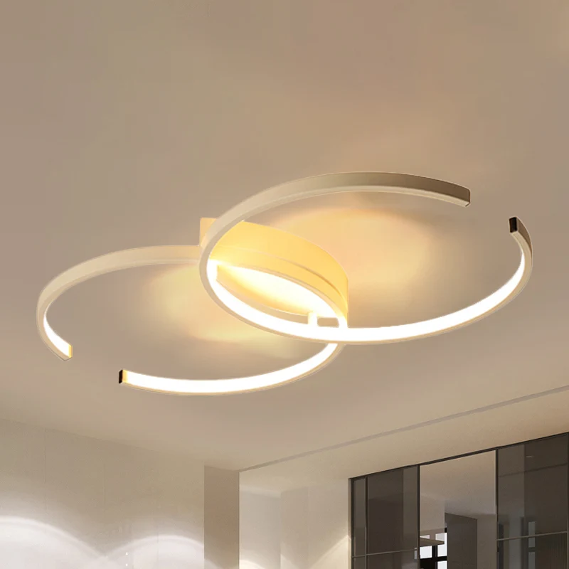 Zwart en wit/wit C-vormig plafondverlichtingsarmatuur Eenvoud LED-acryl halfverzonken plafondlamp warm/wit/natuurlijk lich...