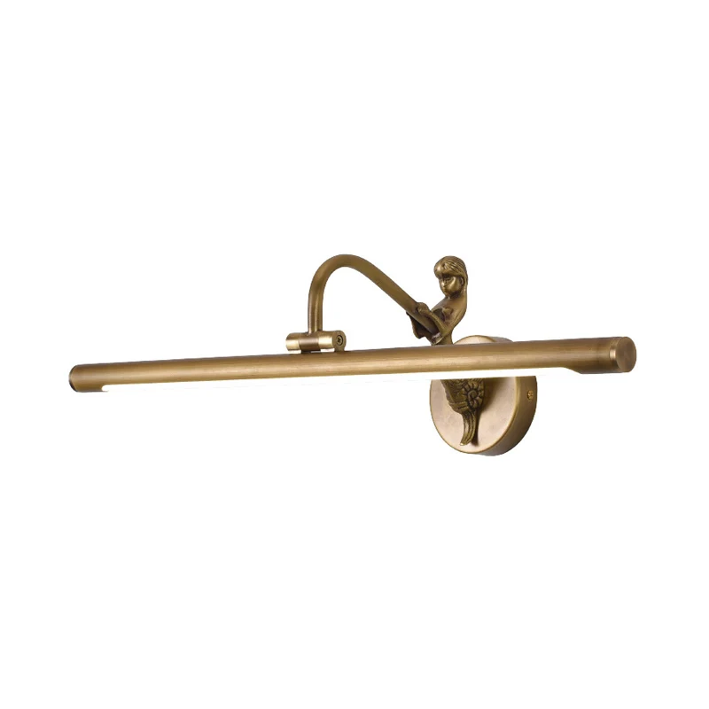 Zwart/Antiek Messing Buis Vanity Verlichting Klassiek Metaal LED 14"/18"/23" W Badkamer Wandlamp Clearhalo