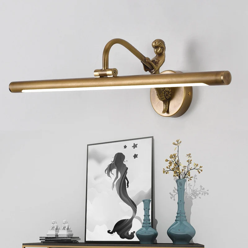 Zwart/Antiek Messing Buis Vanity Verlichting Klassiek Metaal LED 14"/18"/23" W Badkamer Wandlamp Clearhalo