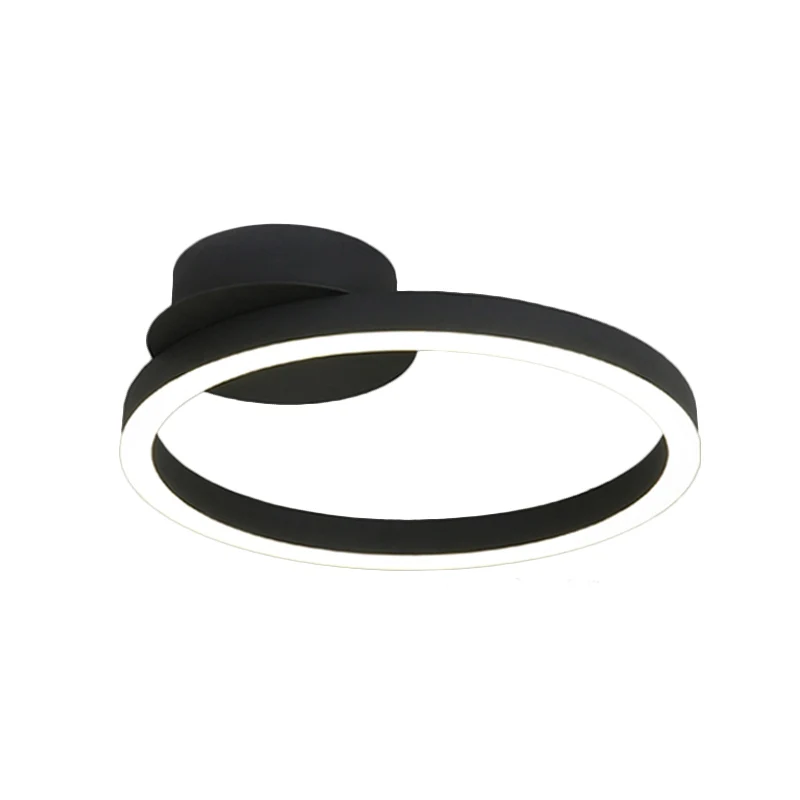 Zwart/bruin 1/2/3-ring semi-inbouwlicht eigentijds LED acryl plafondgemonteerd armatuur warm/wit/natuurlijk licht, 16,5"/1...