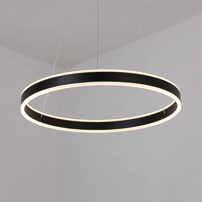 Zwart/bruine ring-plafondhanger Hedendaagse 2/3/4-lichts acryl LED-kroonluchter warm/wit licht Clearhalo