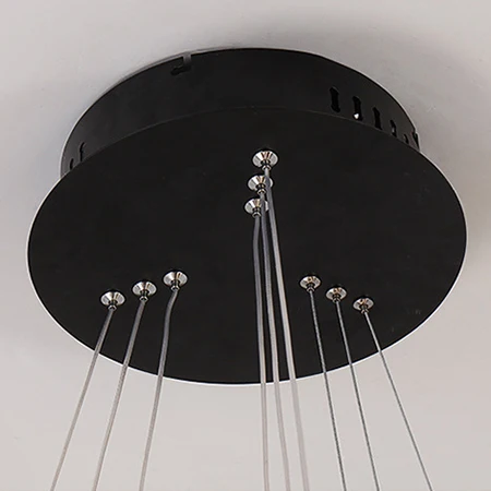 Zwart/bruine ring-plafondhanger Hedendaagse 2/3/4-lichts acryl LED-kroonluchter warm/wit licht Clearhalo
