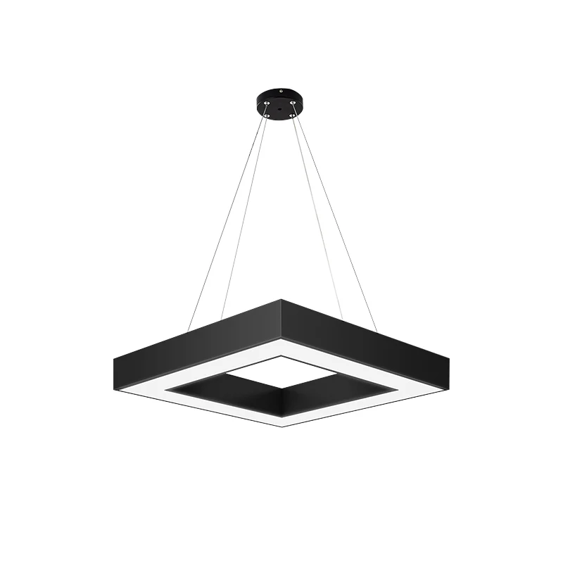 Zwarte afwerking vierkante LED kroonluchter acryl plafondophanging Scandinavische stijl Clearhalo
