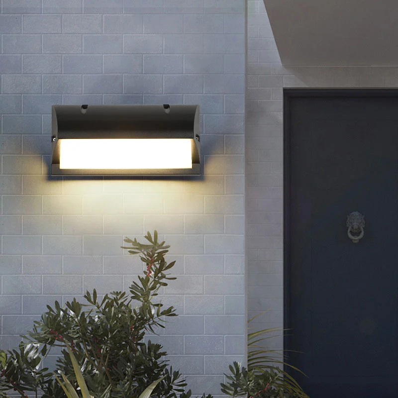 Zwarte kwartcilinder wandkandelaarlamp Minimalistisch metalen LED-wandverlichtingsarmatuur voor buiten Clearhalo