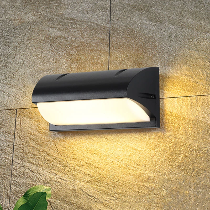 Zwarte kwartcilinder wandkandelaarlamp Minimalistisch metalen LED-wandverlichtingsarmatuur voor buiten Clearhalo