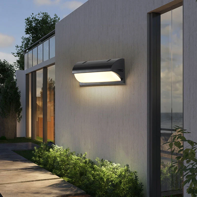 Zwarte kwartcilinder wandkandelaarlamp Minimalistisch metalen LED-wandverlichtingsarmatuur voor buiten Clearhalo