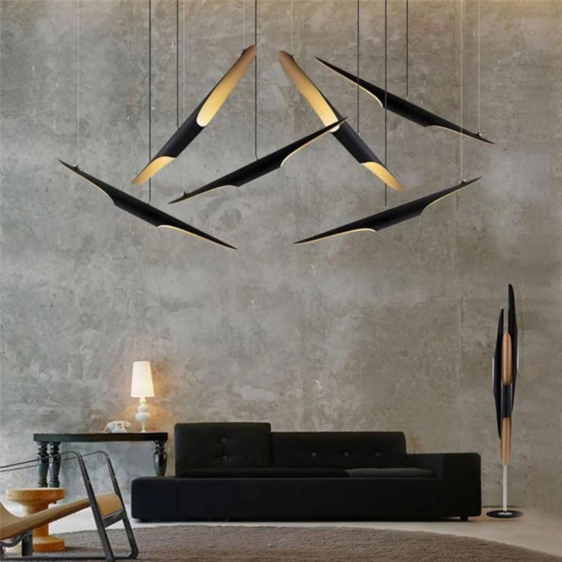 Zwarte paalplafondlamp Decoratieve 2 lampen Metalen hangende hanglamp voor woonkamer Clearhalo