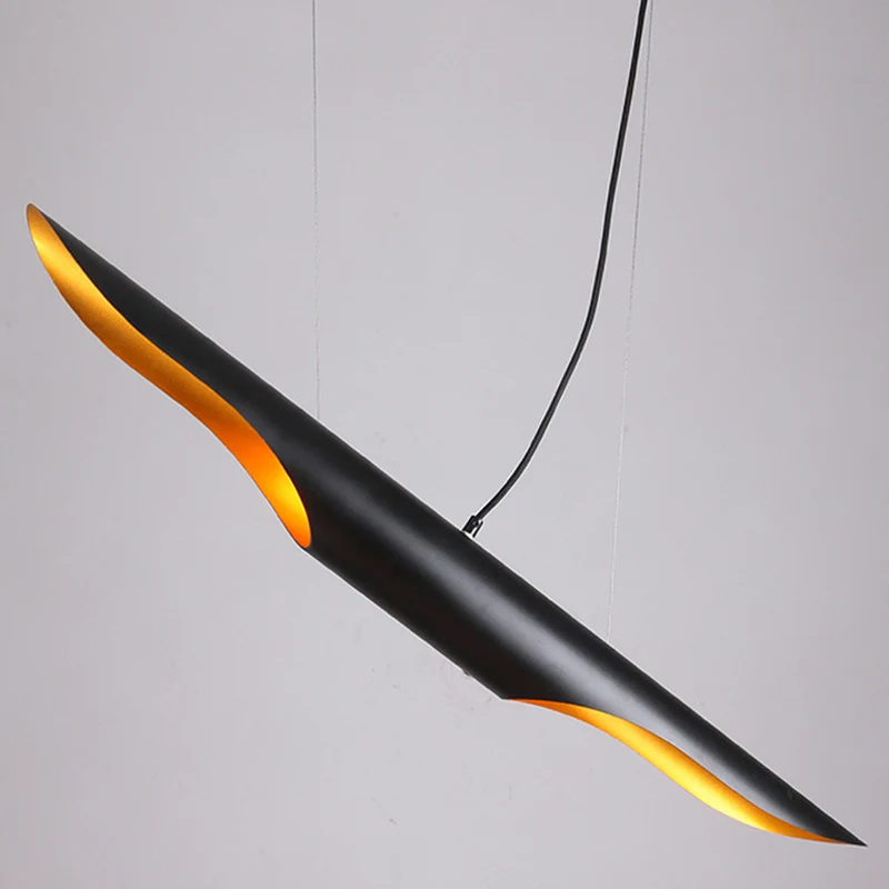 Zwarte paalplafondlamp Decoratieve 2 lampen Metalen hangende hanglamp voor woonkamer Clearhalo