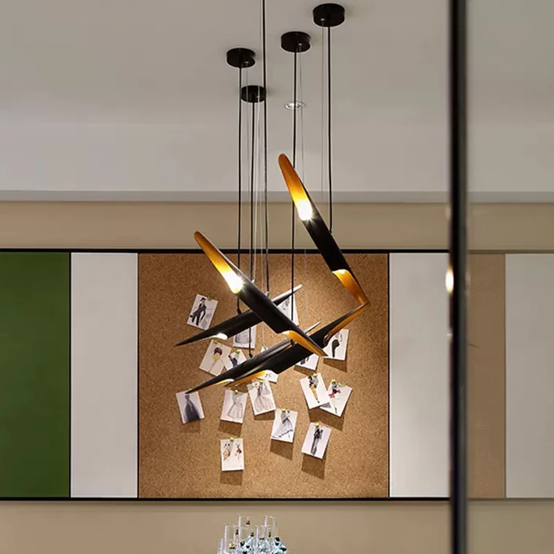 Zwarte paalplafondlamp Decoratieve 2 lampen Metalen hangende hanglamp voor woonkamer Clearhalo