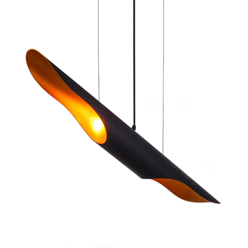 Zwarte paalplafondlamp Decoratieve 2 lampen Metalen hangende hanglamp voor woonkamer Clearhalo