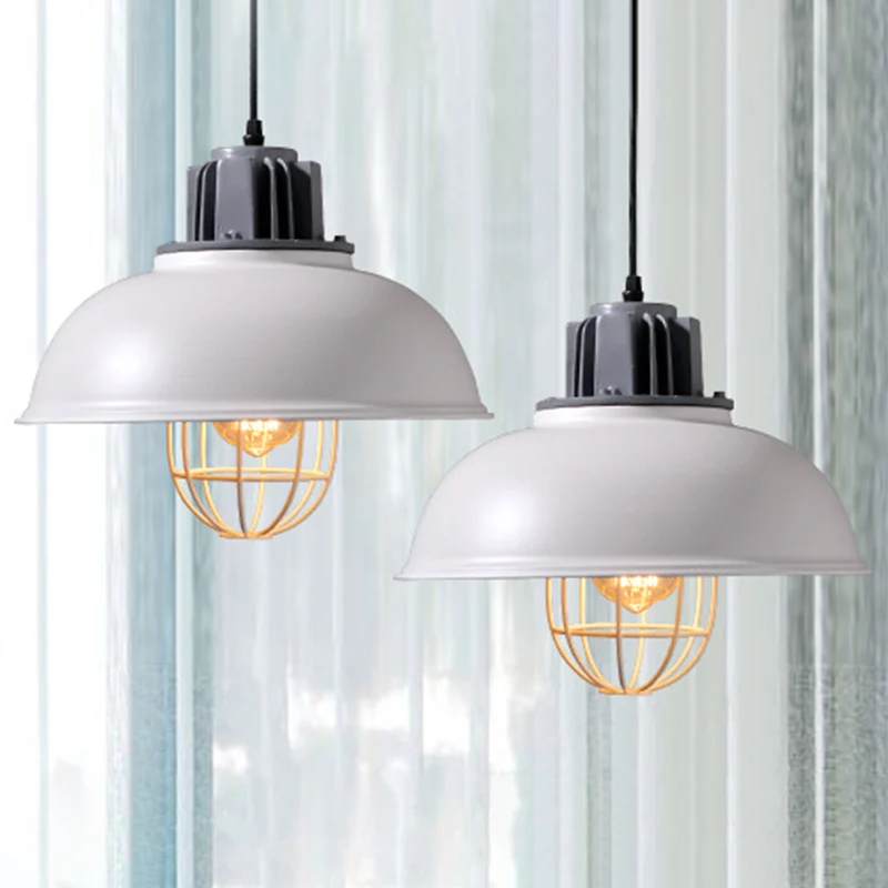 Zwarte plafondhanglamp industriële metalen kooi schaduwrijke commerciële hanglamp Clearhalo