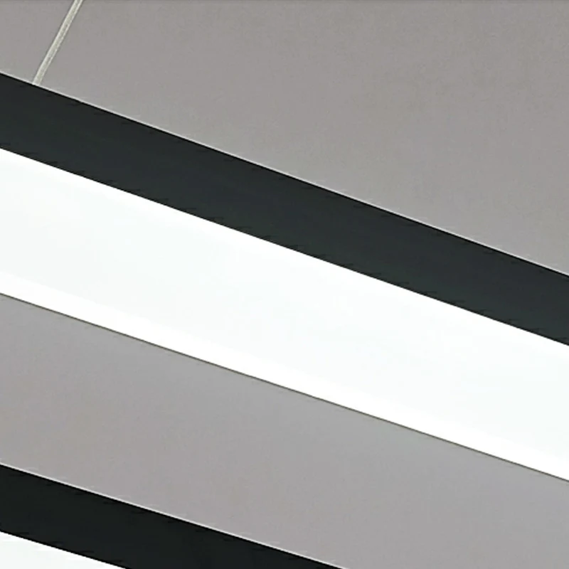 Zwarte rechthoekige kroonluchter licht modernisme acryl LED hanglamp wit/warm/natuurlijk licht Clearhalo