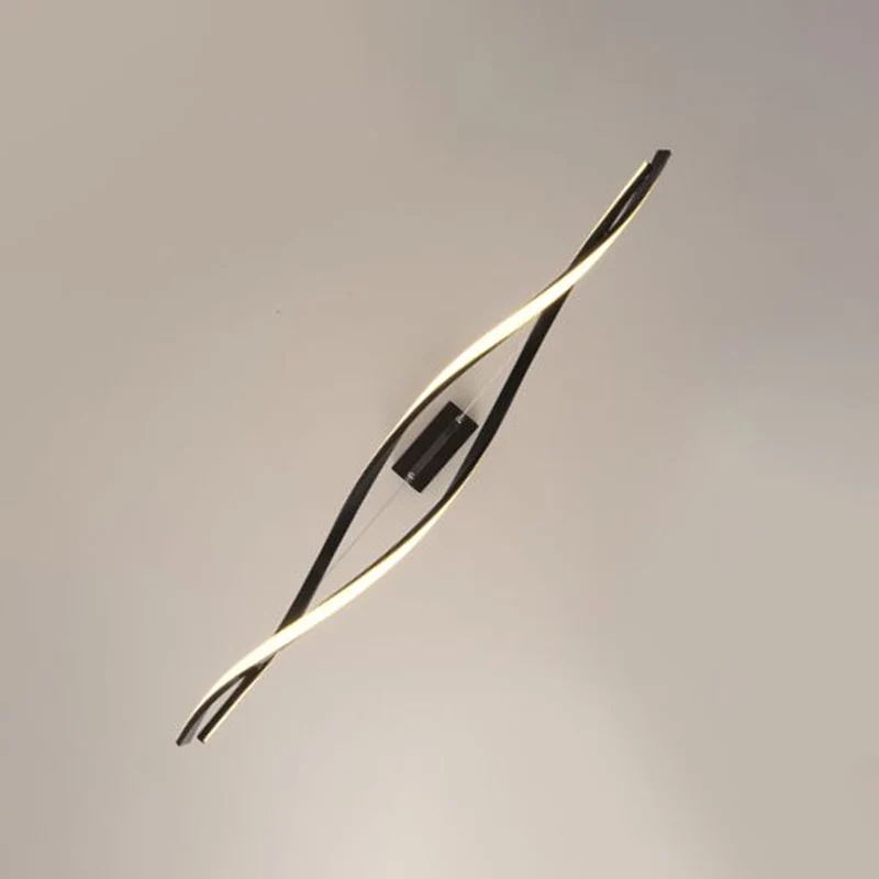 Zwarte Twist LED-hanglamp Decoratieve aluminium kroonluchter-hanglamp voor restaurant Clearhalo