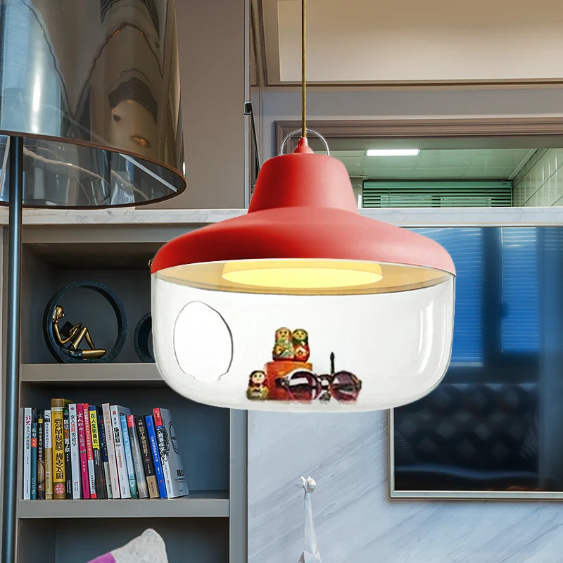 Zwart/Gele Urn Hangende Hanglamp Macaron Stijl 1 Licht Helder Glazen Plafondlamp Voor Eetkamer Clearhalo