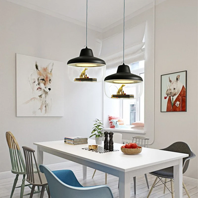 Zwart/Gele Urn Hangende Hanglamp Macaron Stijl 1 Licht Helder Glazen Plafondlamp Voor Eetkamer Clearhalo