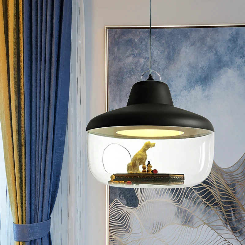 Zwart/Gele Urn Hangende Hanglamp Macaron Stijl 1 Licht Helder Glazen Plafondlamp Voor Eetkamer Clearhalo