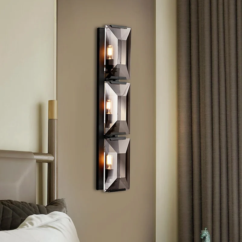 Zwart/Goud 3 Lampen Inbouw Wandlamp Vintage Ijzeren Rechthoekige Schanslamp Clearhalo