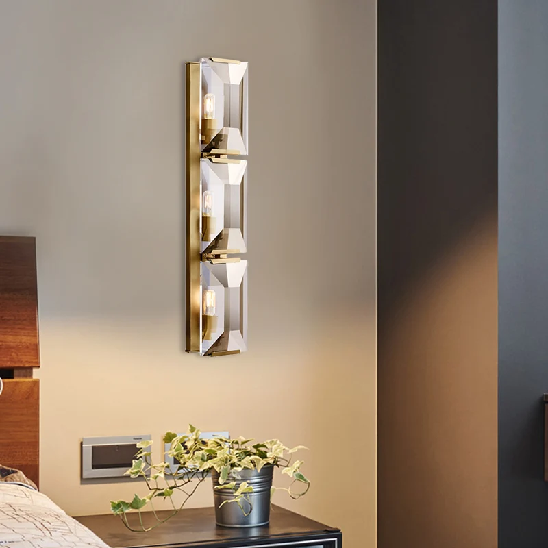 Zwart/Goud 3 Lampen Inbouw Wandlamp Vintage Ijzeren Rechthoekige Schanslamp Clearhalo