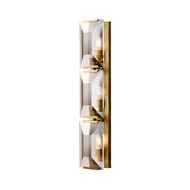Zwart/Goud 3 Lampen Inbouw Wandlamp Vintage Ijzeren Rechthoekige Schanslamp Clearhalo