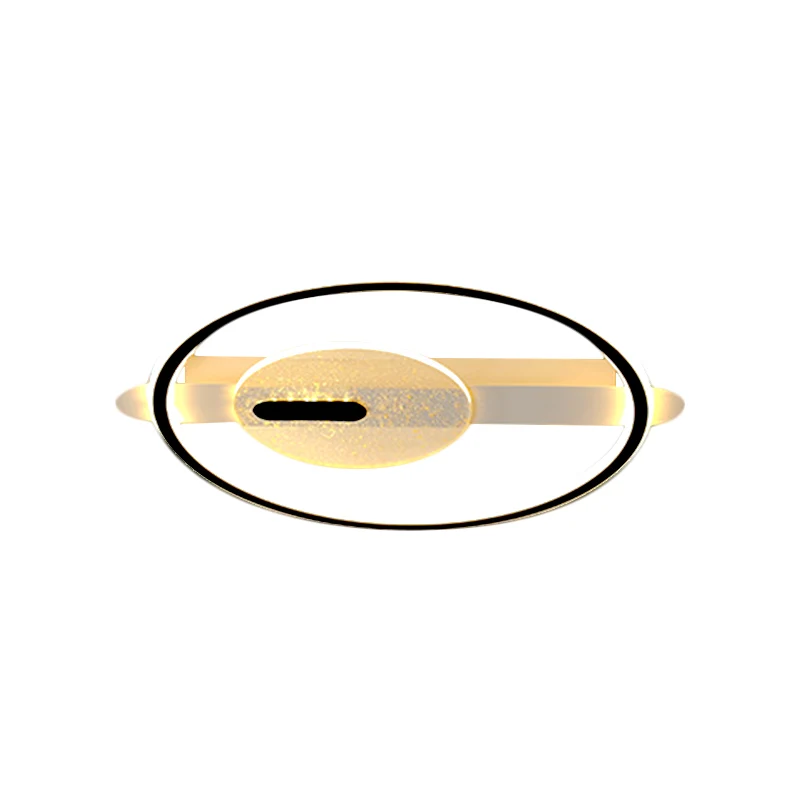 Zwart/Goud LED Ronde Semi-Inbouw Simplicity Acryl Plafondlamp Armatuur Warm/Wit Licht, 16,5"/20,5" Breedte Clearhalo