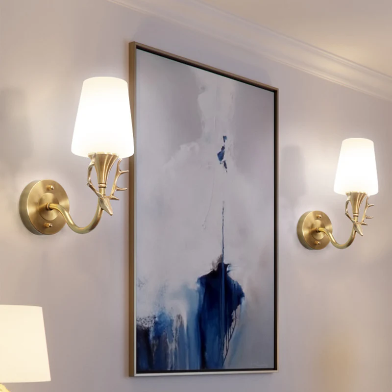 Zwart/Goud 1/2 Licht Blaker Licht Rustiek Metaal Gebogen Arm Wandverlichting voor Slaapkamer met Taps toelopende Matglazen...