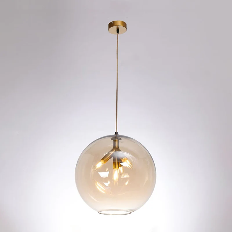Zwart/Gouden Afwerking Globe Hangende Hanger Driekoppige Moderne Helder Glazen Mini Kroonluchter Clearhalo