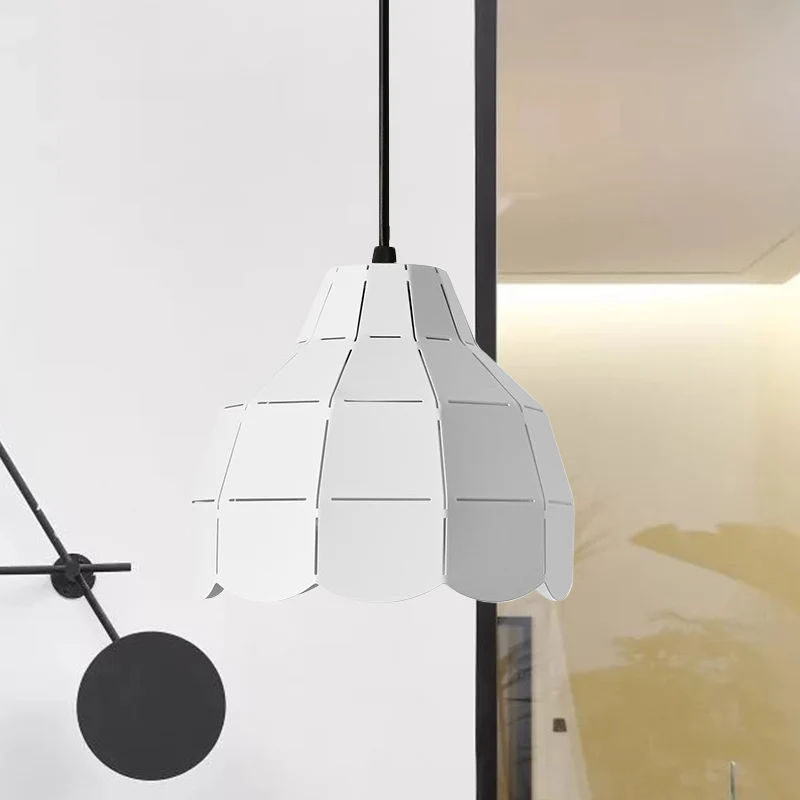 Zwart/Grijs/Wit Koepel Hanglamp Eén Lamp Scandinavische Stijl Metalen Hanglamp voor Eetkamer Clearhalo