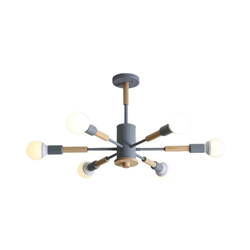 Zwart/groen/grijs/wit Sky Bang hanglamp houten kroonluchter Scandinavische stijl voor woonkamerfoyer Clearhalo