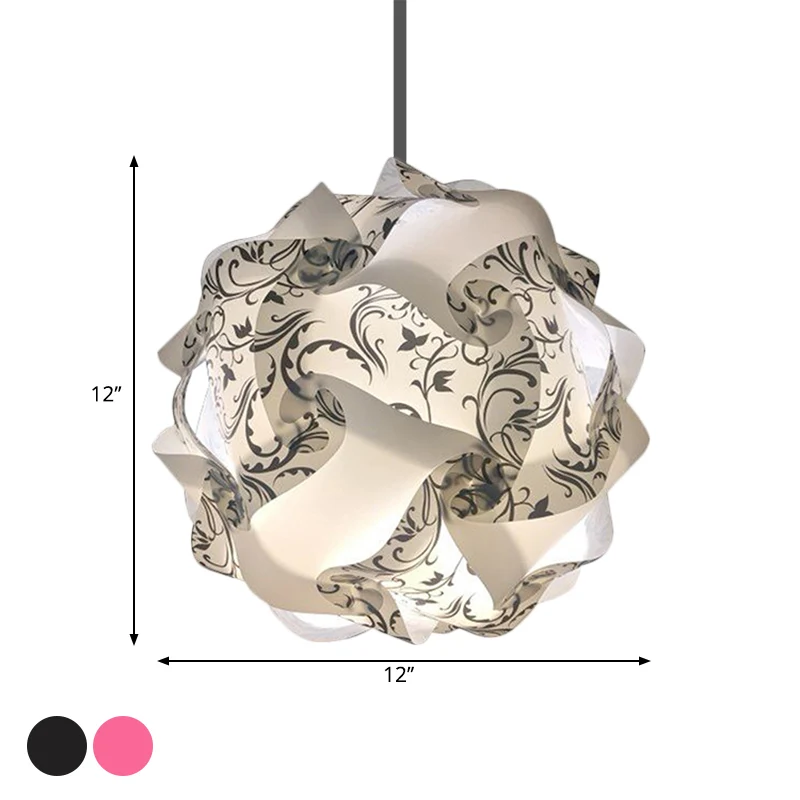 Zwart/Rood/Blauw DIY Hangende Plafondlamp Eenvoudige 1 Lichte Plastic Druppelhanger voor Studeerkamer Clearhalo