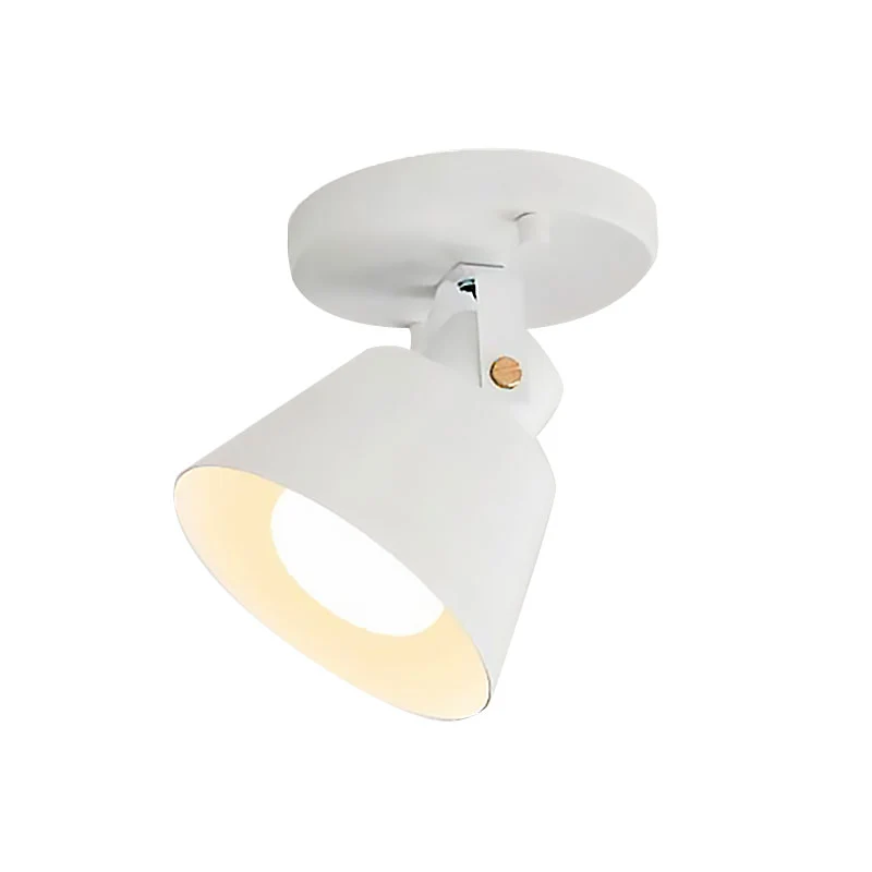 Zwart/Wit 1-kops semi-inbouw plafondlamp Loft Stijlvolle metalen conische kap Draaibare plafondlamp Clearhalo