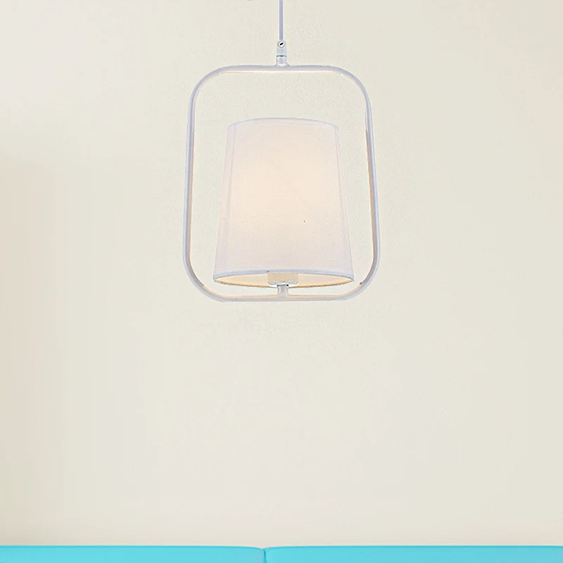 Zwart/wit 1-lichts hanglamp, klassieke stoffen hemellantaarn, hanglamp voor slaapkamer Clearhalo