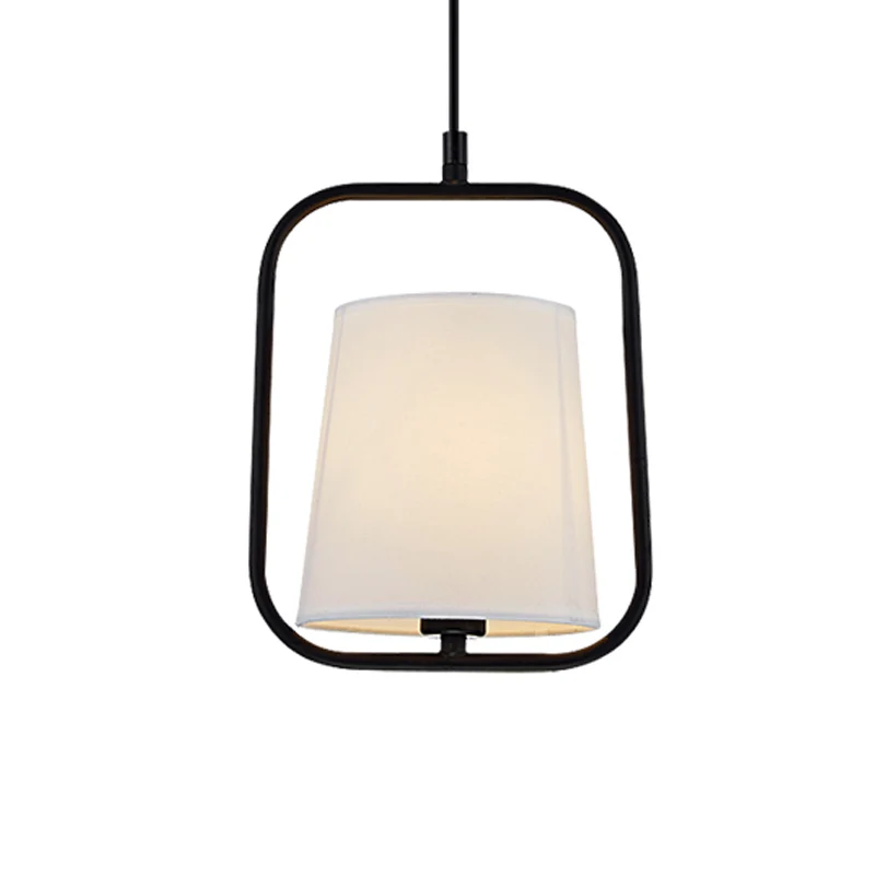 Zwart/wit 1-lichts hanglamp, klassieke stoffen hemellantaarn, hanglamp voor slaapkamer Clearhalo