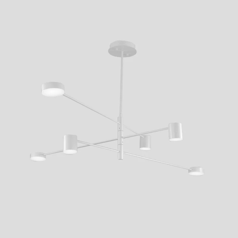 Zwart/wit 3/4-laags rechte armhanger modern ijzer 6/8 lampen LED-kroonluchterlicht warm/wit licht met draaibaar ontwerp, 2...