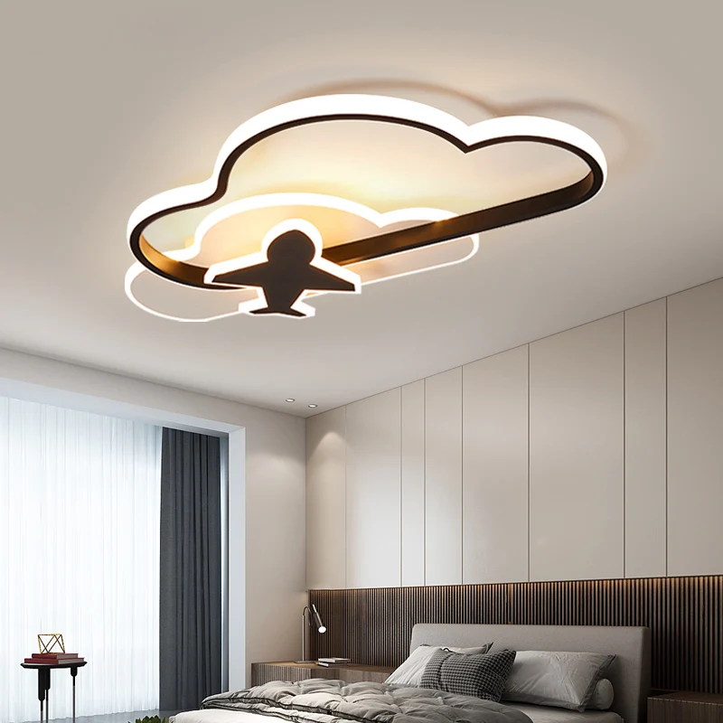 Zwart-wit geometrische LED-plafondlamp Eenvoud Metaal inbouw voor slaapkamer Clearhalo