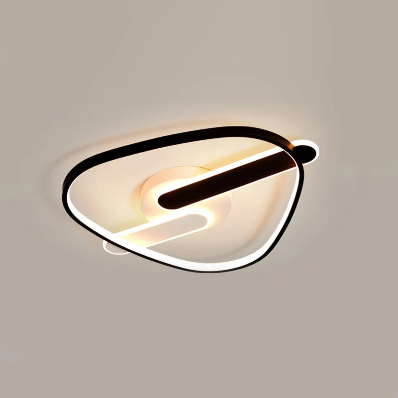 Zwart-wit geometrische LED-plafondlamp Eenvoud Metaal inbouw voor slaapkamer Clearhalo