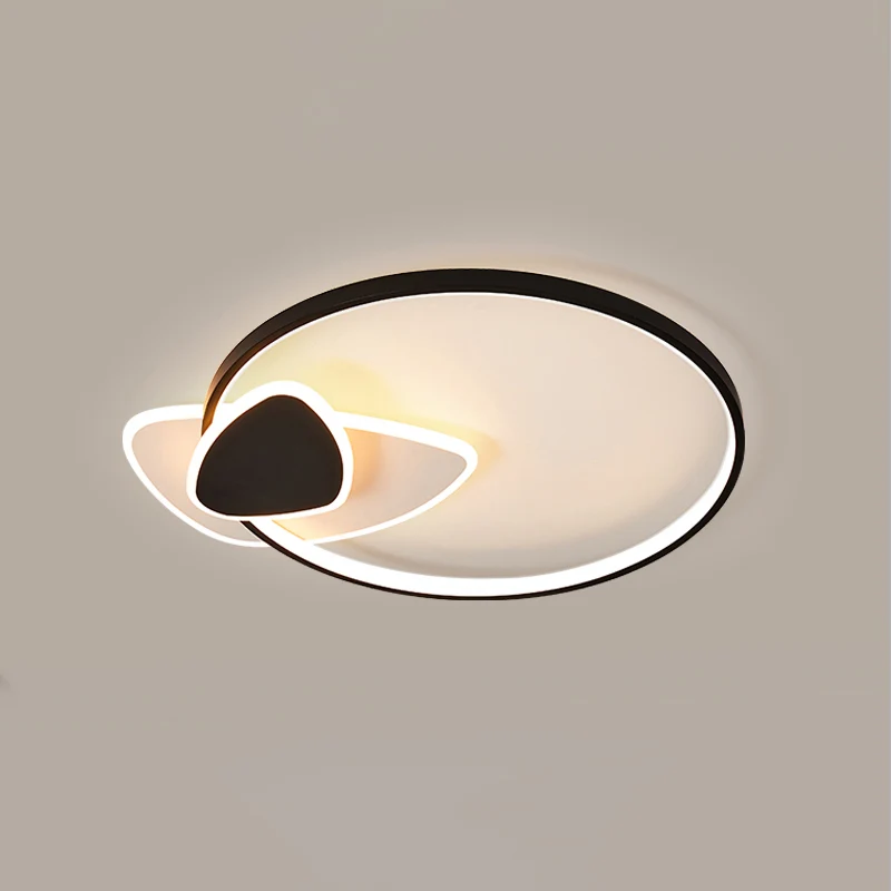 Zwart-wit geometrische LED-plafondlamp Eenvoud Metaal inbouw voor slaapkamer Clearhalo