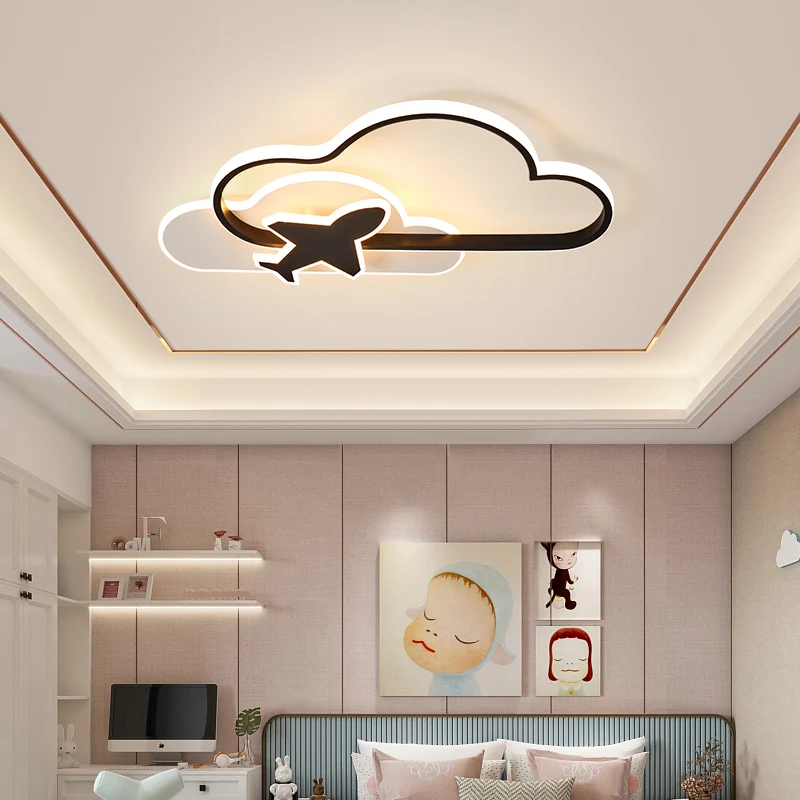 Zwart-wit geometrische LED-plafondlamp Eenvoud Metaal inbouw voor slaapkamer Clearhalo
