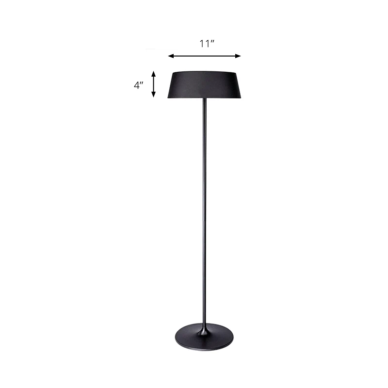 Zwart/wit gladde trommel vloerlamp minimalistische stijl 3 lampen metalen vloerverlichting voor woonkamer Clearhalo
