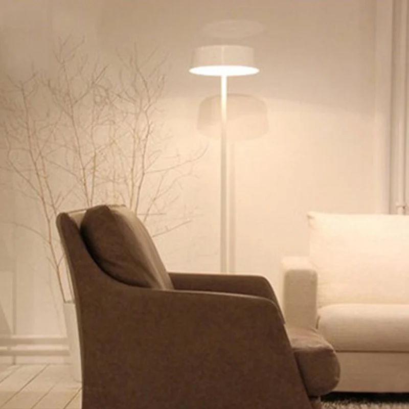 Zwart/wit gladde trommel vloerlamp minimalistische stijl 3 lampen metalen vloerverlichting voor woonkamer Clearhalo