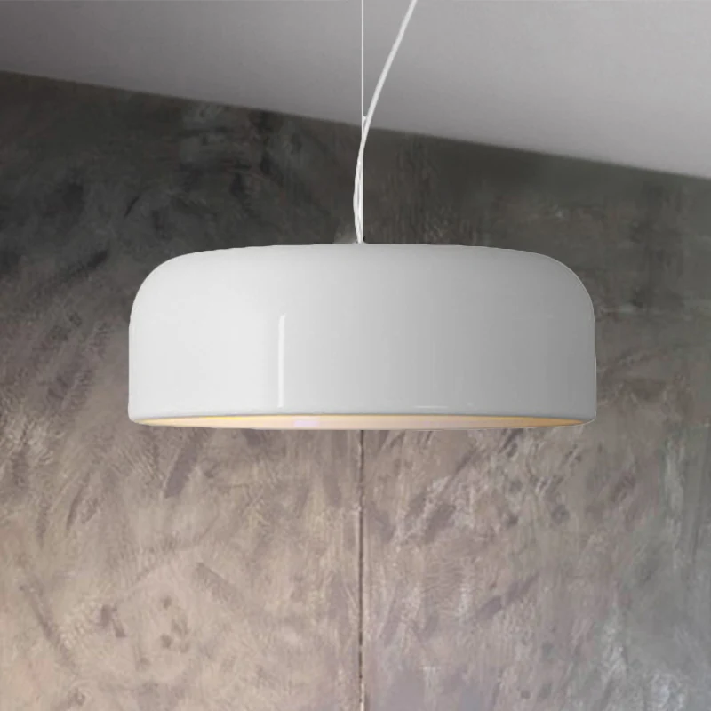 Zwart/Wit Koepel Hangend Plafondlamp Eenvoudig 1 Kops Metalen Hanglamp, 14"/19"/23,5" Breed Clearhalo