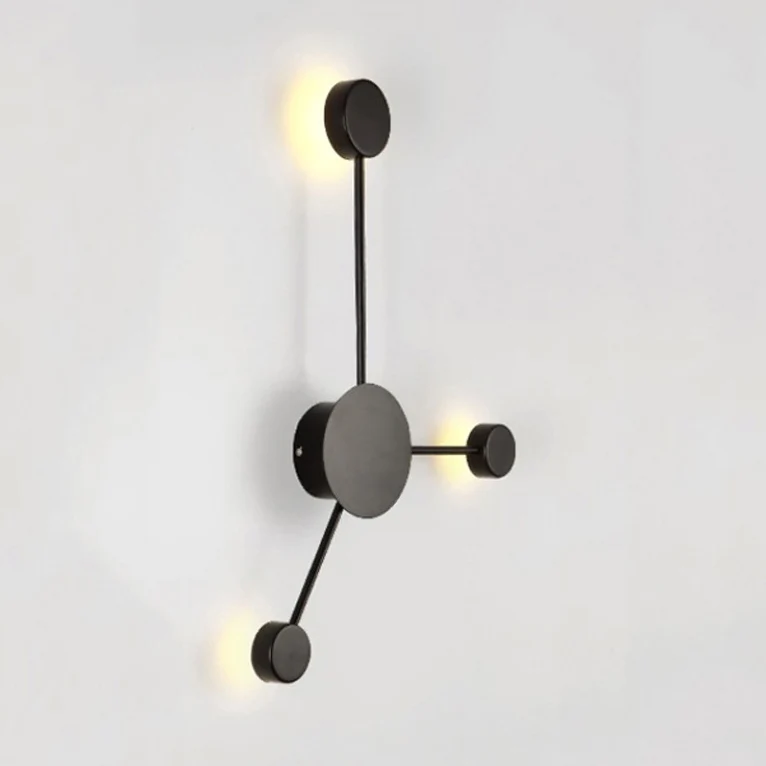 Zwart/Wit Spoetnik Wandkandelaar Lichtpunt Moderne LED 2/3/6 Lichten Acryl Wandlamp Warm/Wit Licht Clearhalo