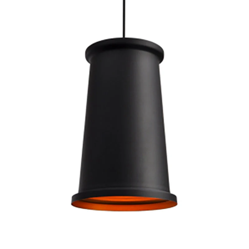 Zwart/wit taps toelopende hangende verlichting Enkele lichte moderne metalen plafondhanger voor eetkamer Clearhalo