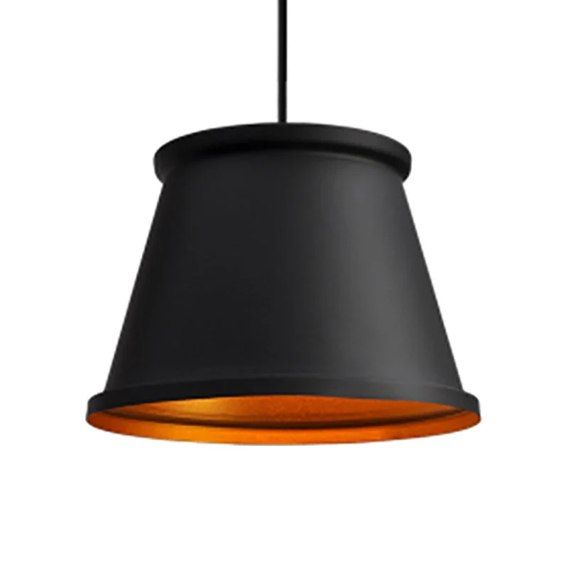 Zwart/wit taps toelopende hangende verlichting Enkele lichte moderne metalen plafondhanger voor eetkamer Clearhalo