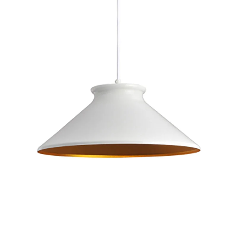 Zwart/wit taps toelopende hangende verlichting Enkele lichte moderne metalen plafondhanger voor eetkamer Clearhalo