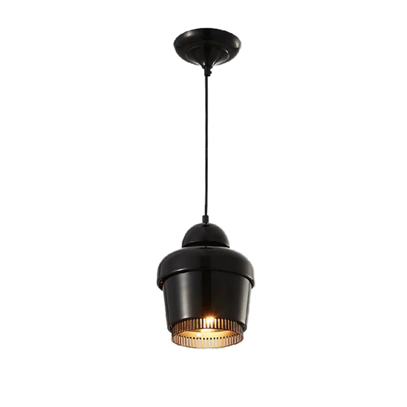 Zwart/wit/chroom hangende plafondlamp met pot Moderne 1-lichts ijzeren hangende hanglamp Clearhalo
