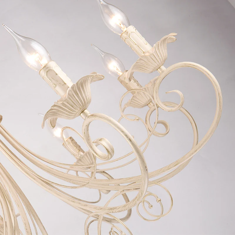 Zwart/witte afwerking Starburst plafondkroonluchter Traditionele metalen 3/6/8 koppen woonkamer hanglamp Clearhalo