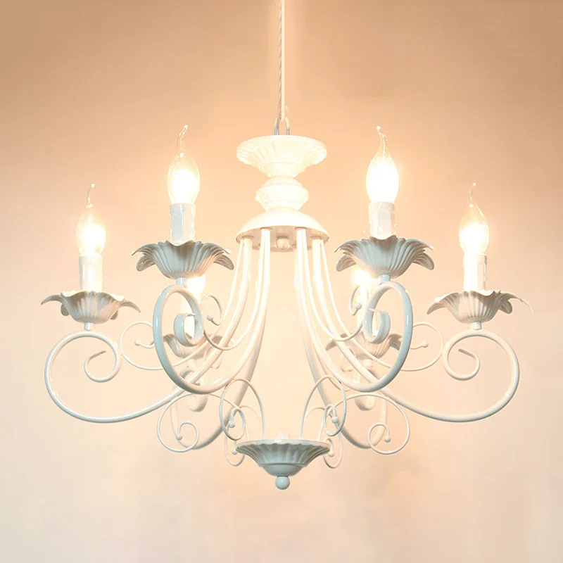 Zwart/witte afwerking Starburst plafondkroonluchter Traditionele metalen 3/6/8 koppen woonkamer hanglamp Clearhalo