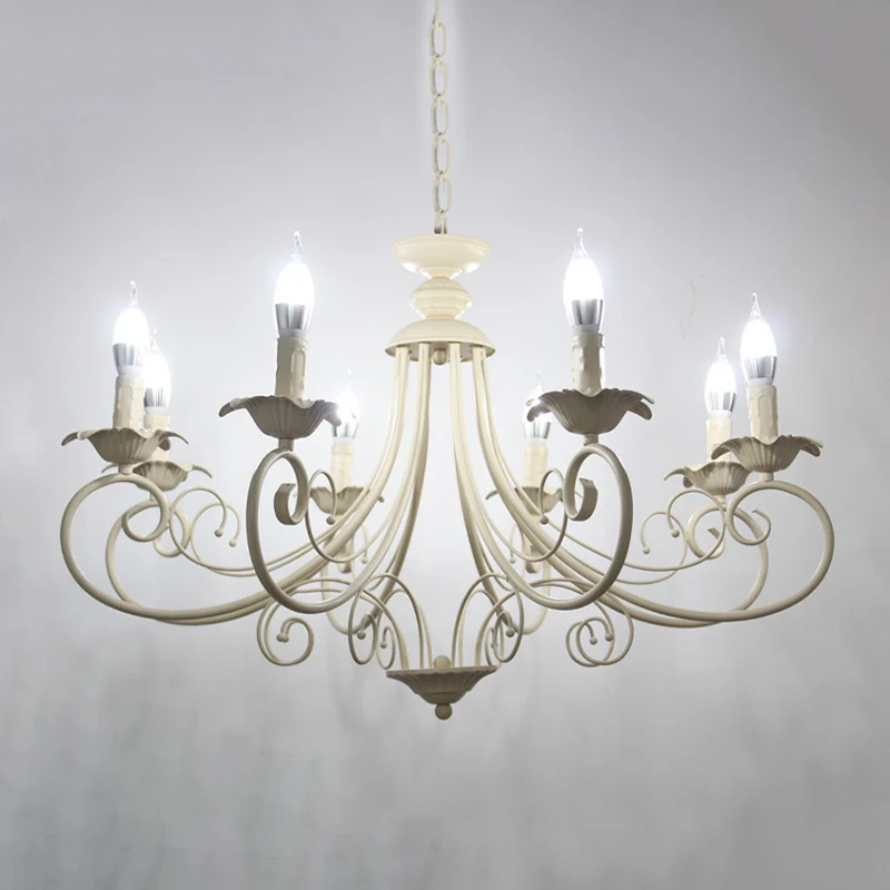 Zwart/witte afwerking Starburst plafondkroonluchter Traditionele metalen 3/6/8 koppen woonkamer hanglamp Clearhalo
