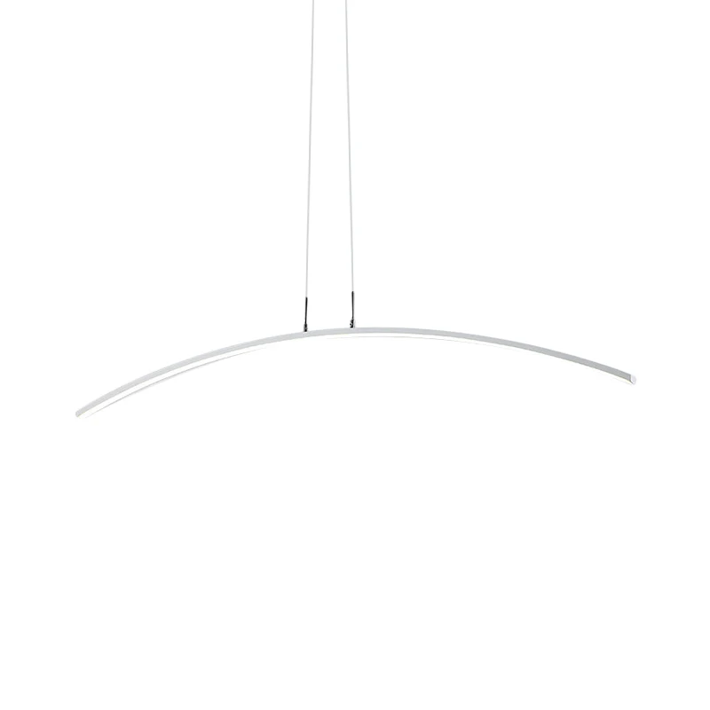 Zwart/witte boogeilandlamp Eenvoud IJzeren LED-hanglamp warm/wit licht boven de eettafel Clearhalo
