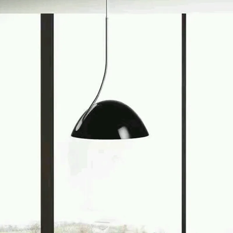 Zwart/witte hangende hanglamp met koepel, eigentijds metaal, 1-lichts hanglamp voor eetkamer Clearhalo